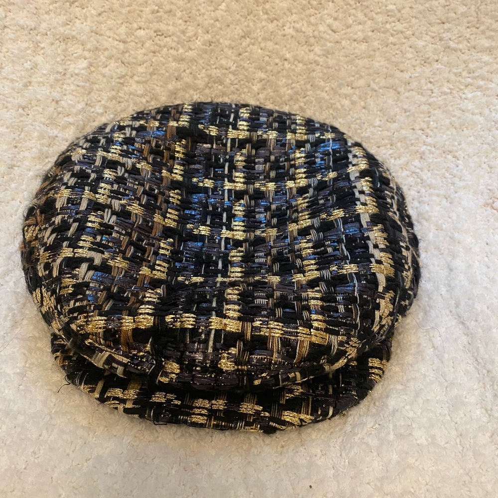 Eugenia Kim Black and Gold Tweed Hat